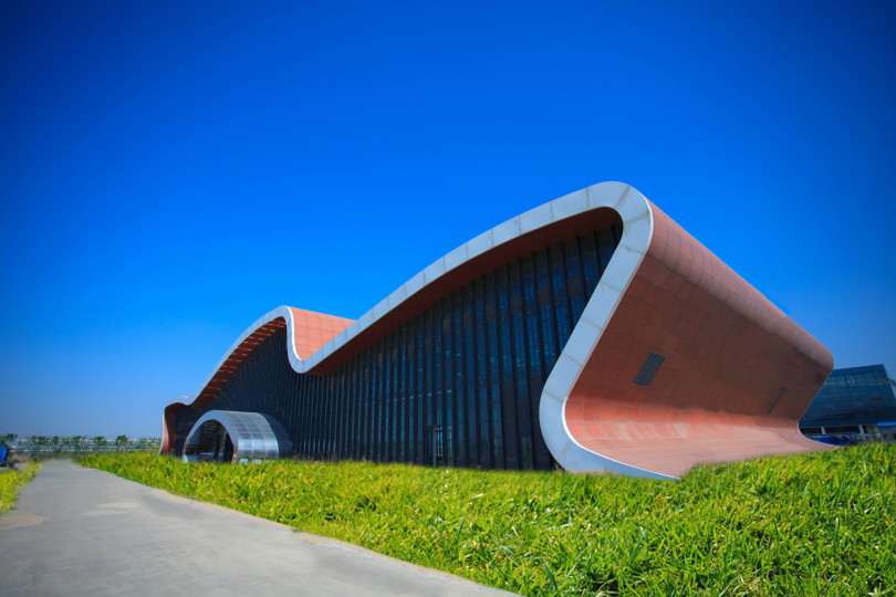 東營市黃河三角洲農(nóng)高區(qū)現(xiàn)代農(nóng)業(yè)孵化廳 仿木紋鋁單板