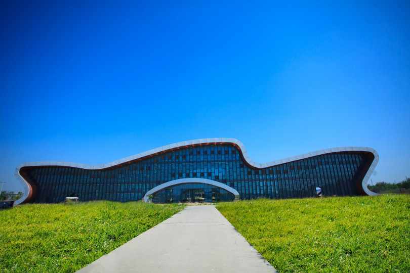 東營(yíng)市黃河三角洲農(nóng)高區(qū)現(xiàn)代農(nóng)業(yè)孵化廳 仿木紋鋁單板1