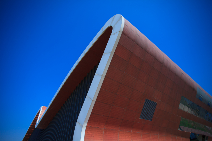 東營(yíng)市黃河三角洲農(nóng)高區(qū)現(xiàn)代農(nóng)業(yè)孵化廳 仿木紋鋁單板3